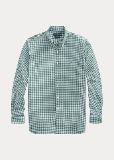 Camisa Polo Ralph Lauren Hombre Verdes / Blancos - Custom Fit Gingham - UDIVW0184